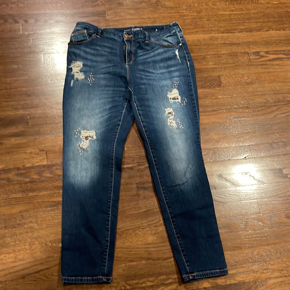 Womens Chico’s jeggings denim Jeans Size 2 Leopard
